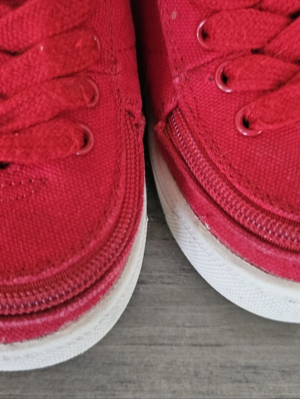 Billy Toddler Red High Canvas Zip & Lace Size 5 AFO SMO Brace Special Needs Shoe